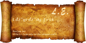 Légrády Erik névjegykártya