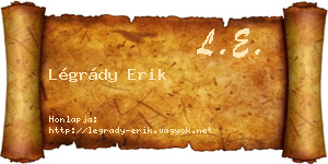 Légrády Erik névjegykártya